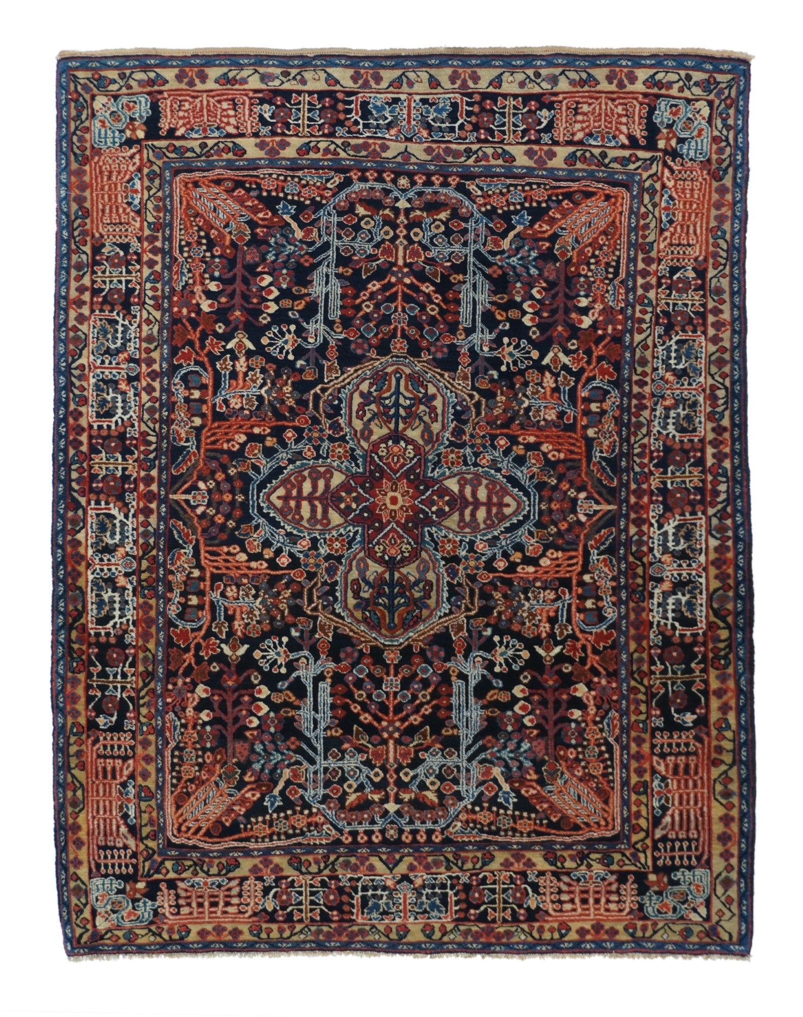 Persia Farahan Sarouk Wool on Cotton 3'8''x4'10''